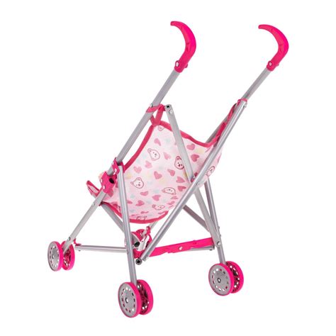 Játék babakocsi különböző mintákkal és színekben