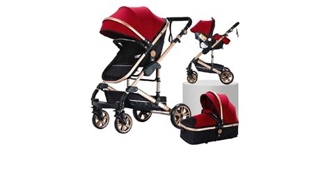 Piros színű babakocsi