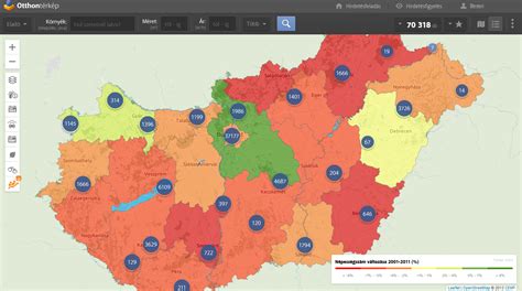 Térkép a magyarországi magánbölcsődék átlagos árairól