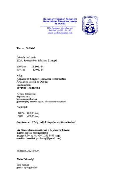 Étkezési kártya és menüválasztás