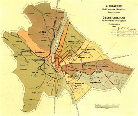 Térkép Budapest belvárosáról a 19. század végén, kiemelve a könyvkereskedések főbb helyszíneit.
