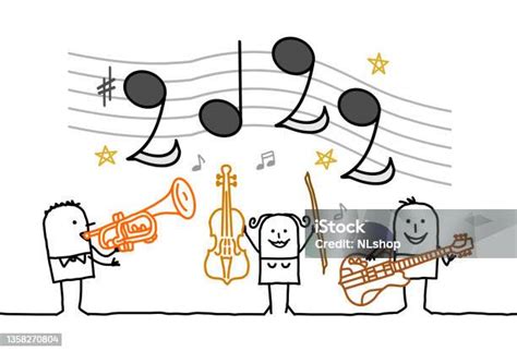 Zene és szerelem témájú illusztráció