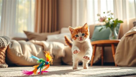 kölyökmacska játék közben