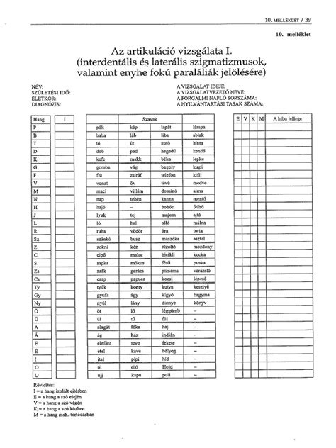 Logopédiai vizsgálat folyamata