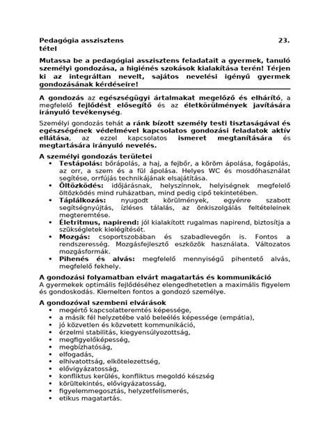 Pedagógiai asszisztens munkakörének ábrázolása