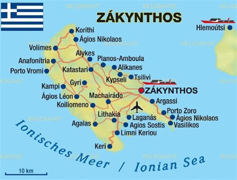 Térkép Zakynthos szigetéről