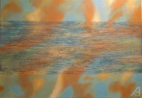 Absztrakt festmény a természet és emberi hatás témakörében