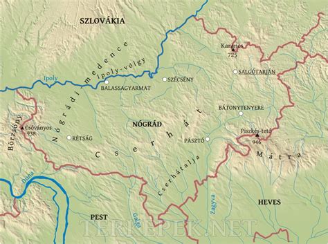 Nógrád megye térképe
