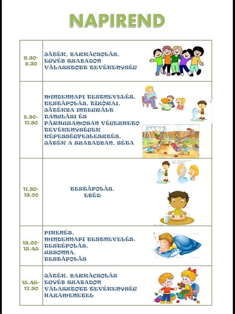 Csecsemő alvási napirend grafikon