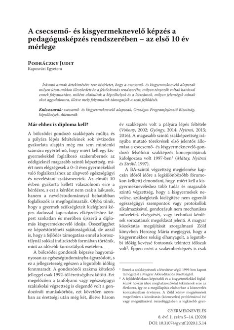 kreditarányok a csecsemő- és kisgyermeknevelő képzésben