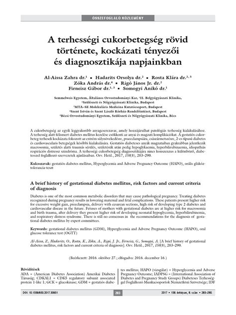 Terhességi cukorbetegség kockázati tényezői