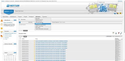 Neptun rendszer felületének illusztrációja
