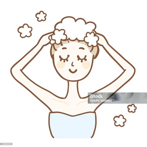 Illusztráció egy kisgyermekről, aki boldogan mos hajat egy hajmosó sapkában