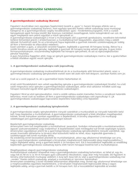 Infografika a gyermekgondozási szabadság különböző típusairól