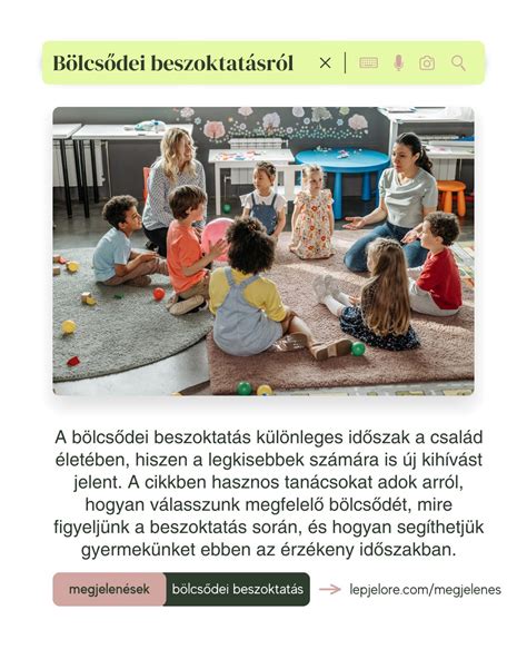 Bölcsődei beszoktatás szülőkkel és gyerekekkel