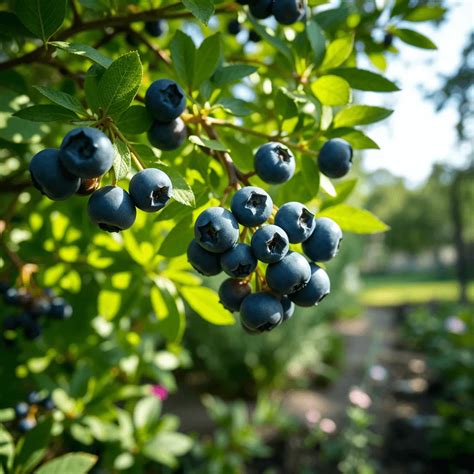 Fekete áfonya bokor bogyókkal