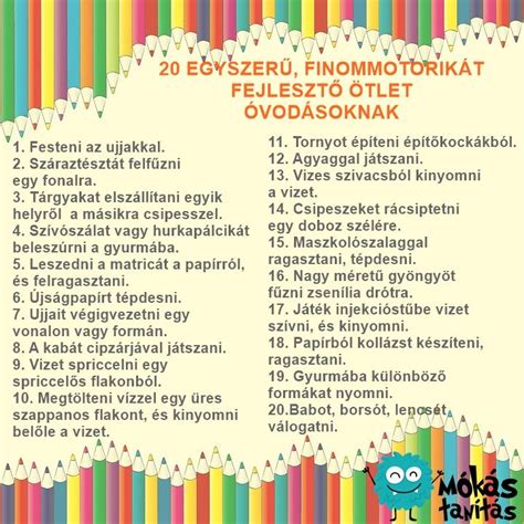 gyermekek finommotorikát fejlesztő tevékenységek