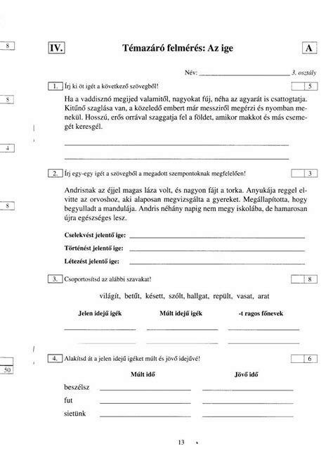 5. osztályos magyar nyelvtan feladatok