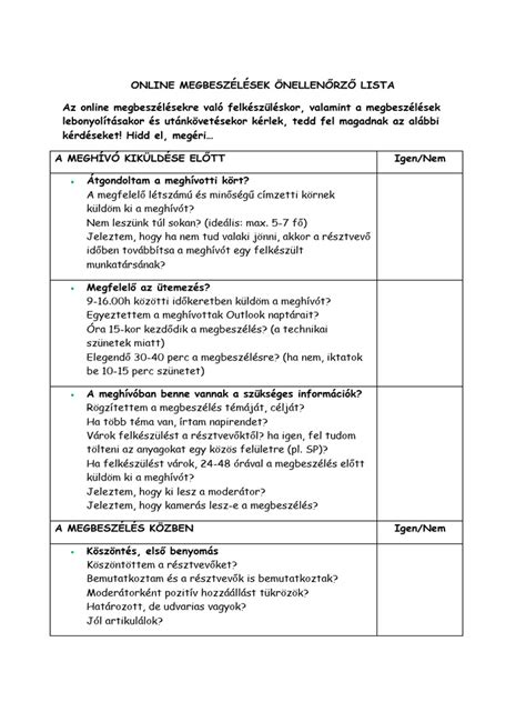 Ellenőrző lista a 9. hónapra