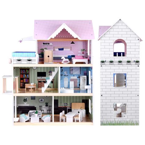 háromszintes babaház bútorokkal