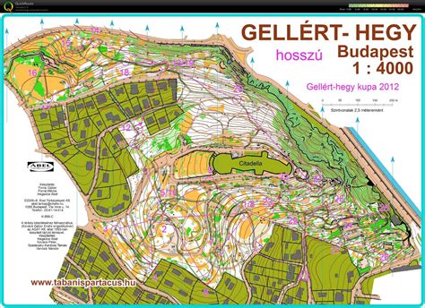 Térkép a Gellért-hegy és környékének kirándulóhelyeiről