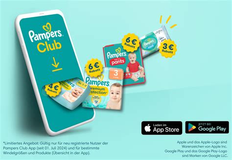 Pampers Club alkalmazás felülete