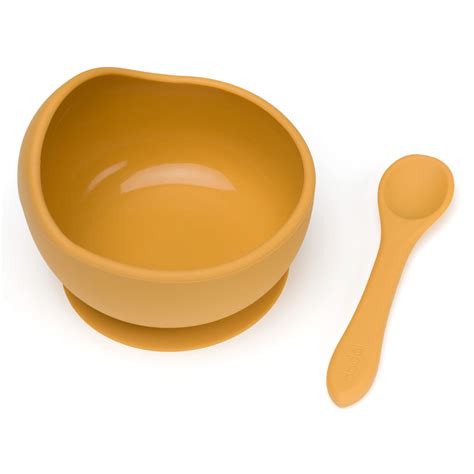 Szilikon baba étkészlet tálkával és kanállal