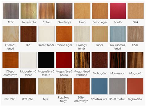 Laminált bútorlap minták