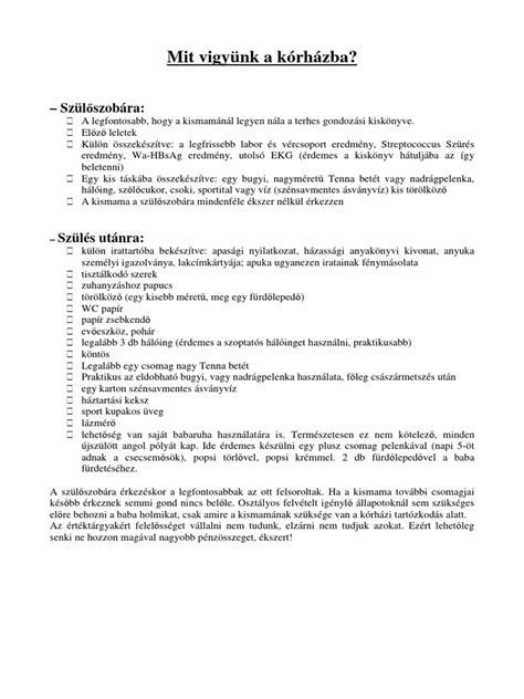 Lista a kórházi beleegyező nyilatkozatok elérhetőségéről