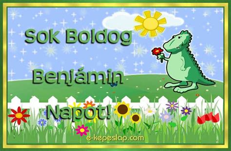 Aranyos képeslap Benjámin névnapra gyermekeknek
