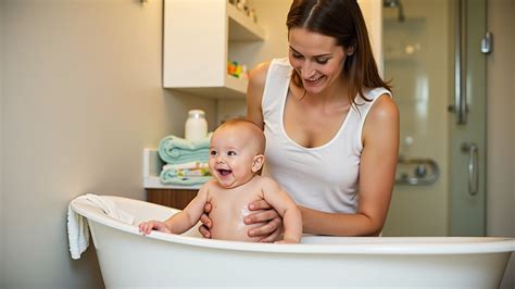 Baba fürdetése habfürdővel