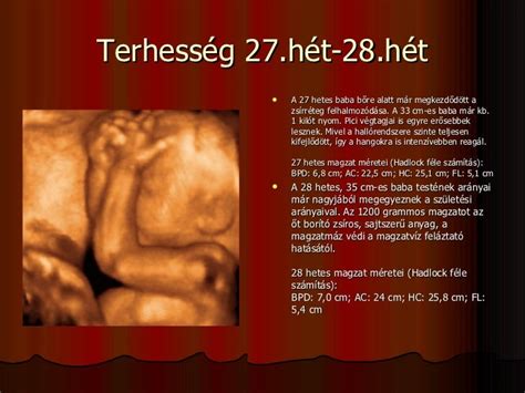 A kismama testének változásai a 27. héten