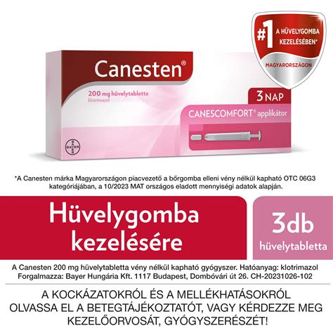 Canesten G hüvelytabletta alkalmazása applikátorral