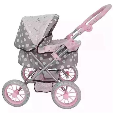 Bambolina játék babakocsi rózsaszín-szürke