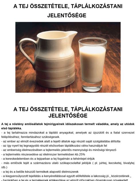 Az emberi tej összetétele