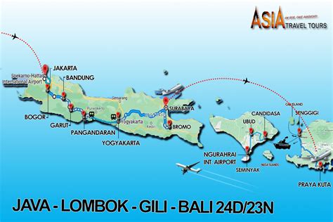 Lombok szigetének térképe