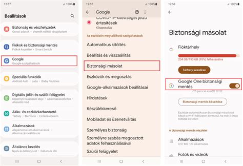 Az Android névjegyek biztonsági mentésének folyamata