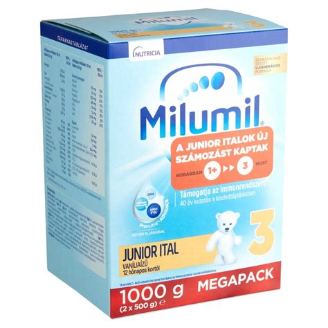 Összehasonlító táblázat a Milumil 3 Junior termékekről