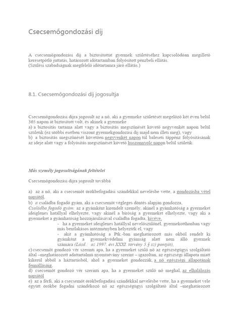 Csecsemőgondozási díj jogosultsági feltételei